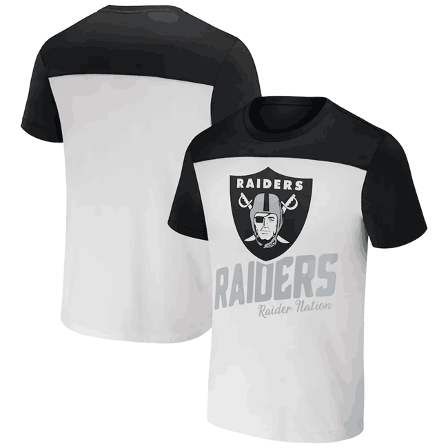 Men's Las Vegas Raiders Cream/Black x Darius Rucker Collection Colorblocked T-Shirt Men's Las Vegas Raiders Cream/Black x Darius Rucker Collection Colorblocked T-Shirt